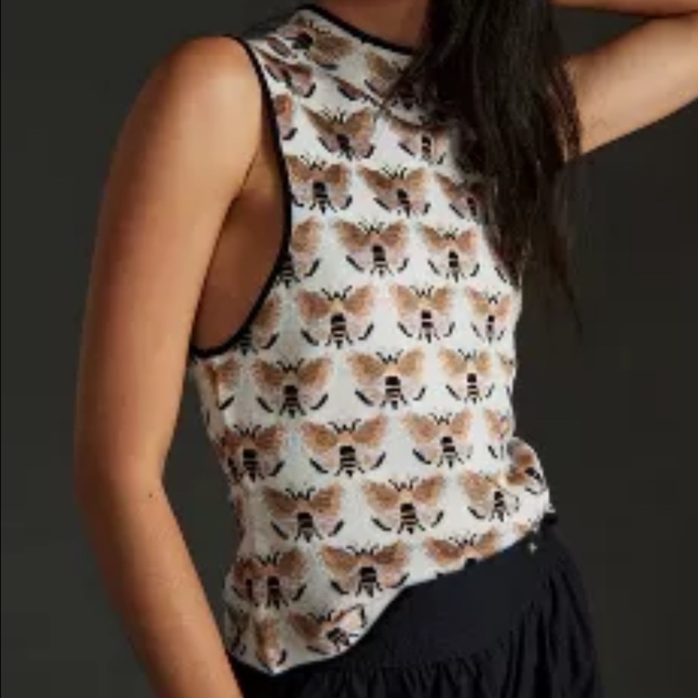 Anthropologie Maria Mock Neck Sweater Tank